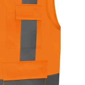 Colete com 4 Bolsos Laranja STEELFLEX