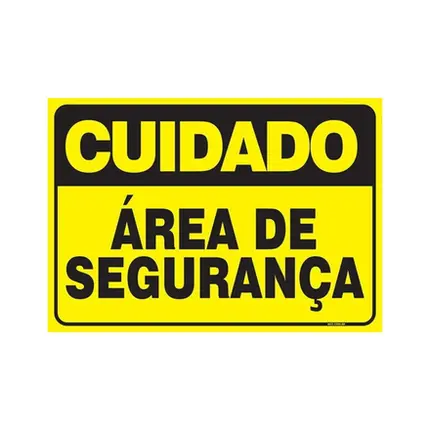 Placa de Sinalização 30x20 Área de Segurança BRASIL E.