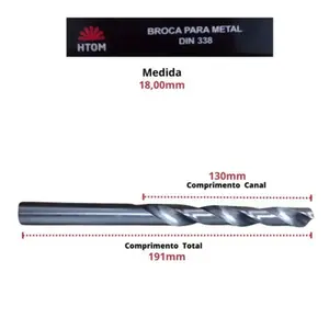 Broca Aço Rapido 18MM X 191MM HTOM