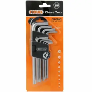 Jogo Chave Torx "L"  T-10 A T-50 9 Peças FOXLUX