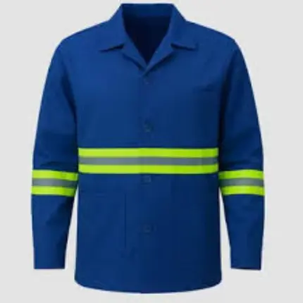 Jaleco Brim Pesado Manga Longa Azul Com Faixa GARDÉIS JL AZ