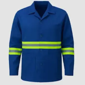 Jaleco Brim Pesado Manga Longa Azul Com Faixa GARDÉIS JL AZ