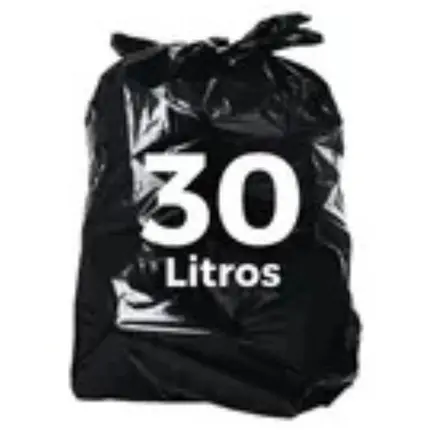 Saco Para Lixo 30LT Preto Pacote Com 100UN. Reforçado GARDÉIS