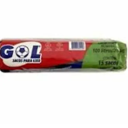 Saco Para Lixo Preto 100LT Rolo Com 15.UN GOL