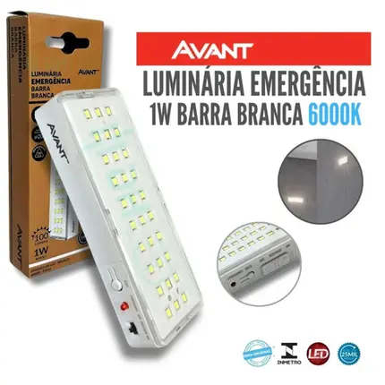 Luminária Emergência 30 Leds AVANT 146037