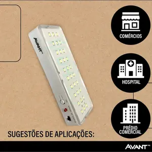 Luminária Emergência 30 Leds AVANT 146037