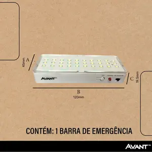 Luminária Emergência 30 Leds AVANT 146037