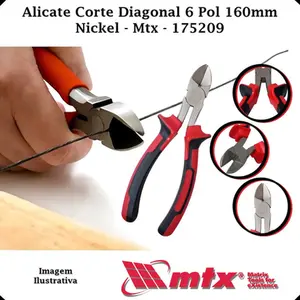 Alicate De Corte Diagonal 6" 160mm Nickelado 175209 MTX