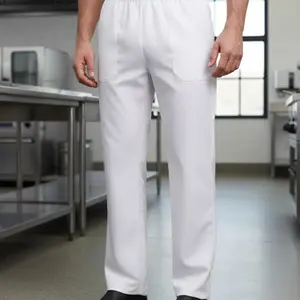 Calça Uniforme Oxford Branca Trabalho Elástico GARDÉIS