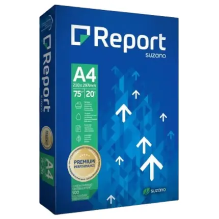 Papel Sulfite A4 Com 500 Folhas de 75g Cor Branco REPORT