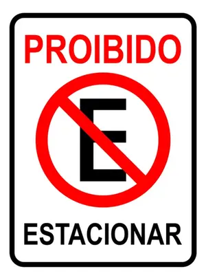 Placa Aviso Sinalização Proibido Estacionar 20 X 15 GARDÉIS