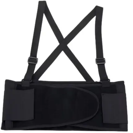 Cinta Ergonômica Comfort Line Preta Com Suspensório STEELFLEX STF-ERCE9011