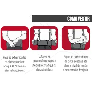 Cinta Ergonômica Comfort Line Preta Com Suspensório STEELFLEX STF-ERCE9011