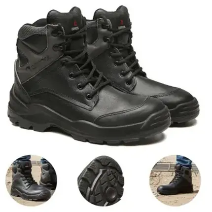 Bota de Segurança de Amarrar Horizon Maag Preta Couro Hidrofugado e Bico de Pvc BRACOL C.A 40872