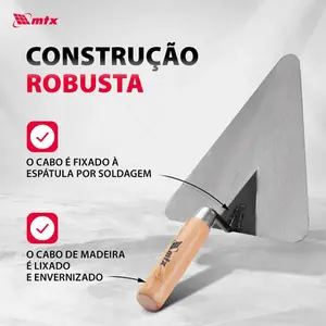 Colher De Pedreiro Reta 7'' Cabo De Madeira MTX