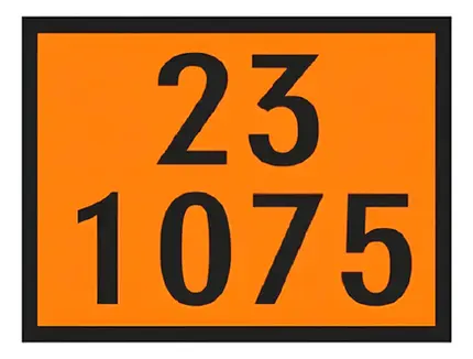 Placas Pvc Onu 23 1075 Transporte De Gás BRASIL E.