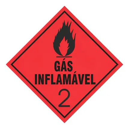 Placa Gás Inflamável N2 Simbologia 30x30 BRASIL E.
