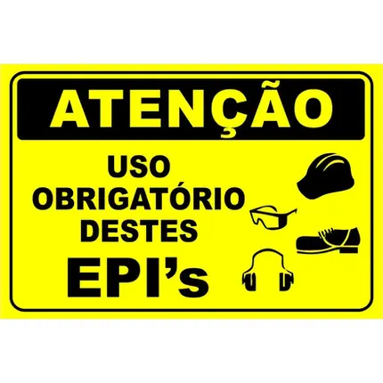 Placa Uso Obrigatório de EPI's Geral 30X20cm GARDÉIS