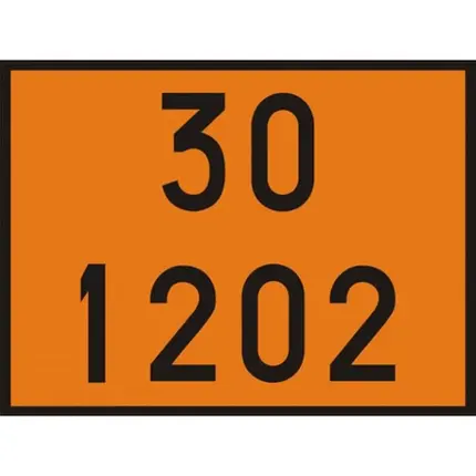Placa Numerologia Laranja Onu 30 1202 Carga Perigosa GARDÉIS
