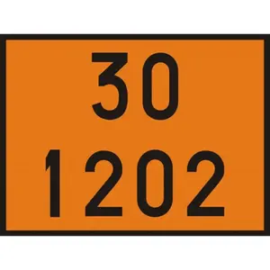 Placa Numerologia Laranja Onu 30 1202 Carga Perigosa GARDÉIS