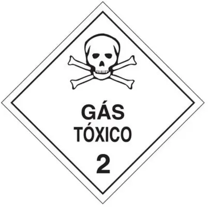 Placa Simbologia Gás Tóxico N.2 GARDÉIS