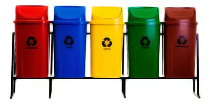 Kit 5 Lixeiras Para Coleta Seletiva 60 Litros C/Suporte GARDÉIS